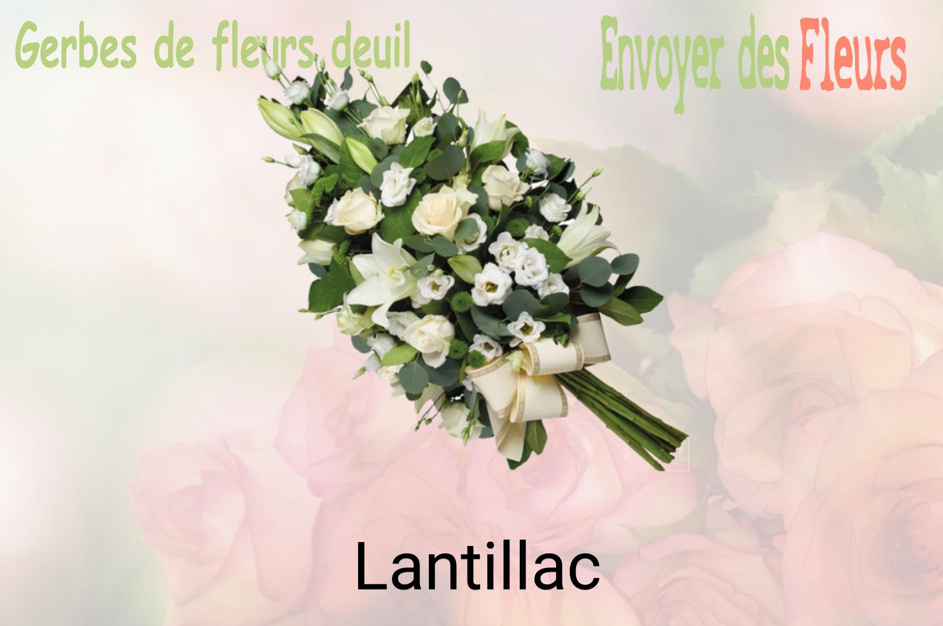 Gerbe de fleurs de deuil livrée à Lantillac